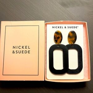 Nickel & Suede Black Blochs w/ Tortoise Shell Post